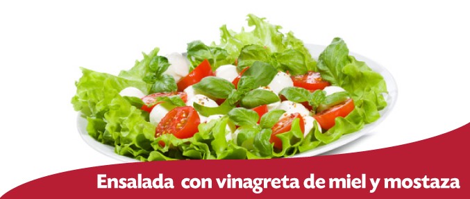 ensalada de vinagreta con miel y mostaza
