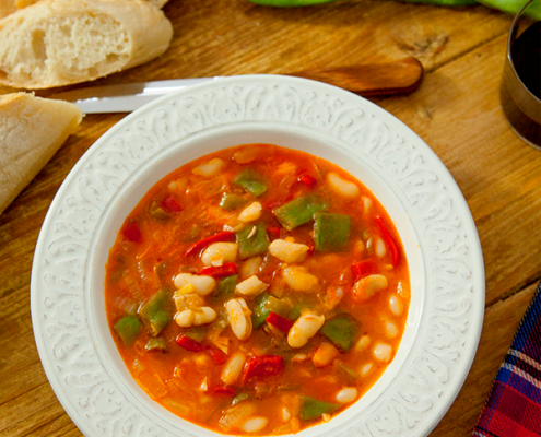 alubias con verduras fácil