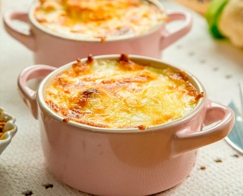 merluza con coliflor gratinada