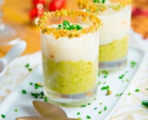 vasitos de crema de espárragos