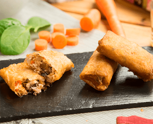 rollitos vietnamitas de carne del puchero y verduras