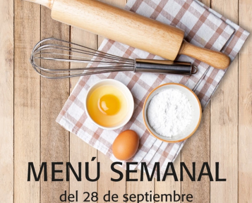 Menú semanal del 28 de sept. al 2 de octubre