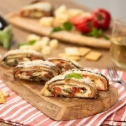 Rollo de berenjena caprese