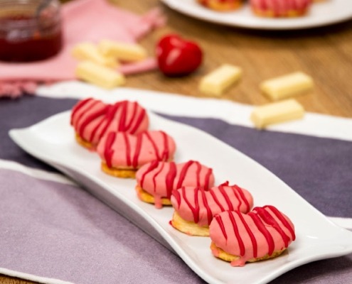 Palmeritas de tarta de queso