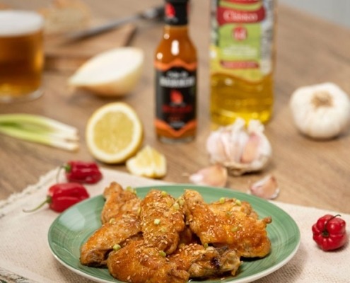Alitas de pollo con salsa de habanero