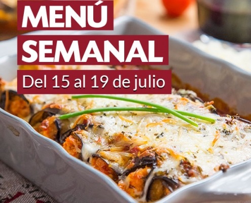 Menú semanal del 15 al 19 de julio