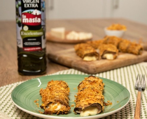 Canelones crujientes de berenjena