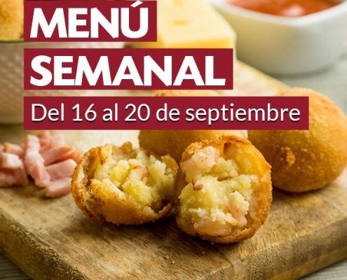 Menú semanal del 16 al 20 de septiembre