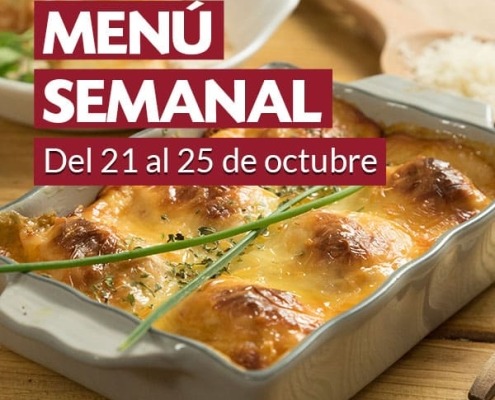 Menú semanal del 21 al 25 de octubre
