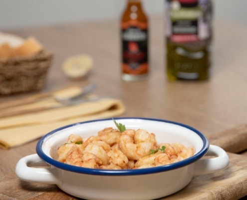 Receta casera de Gambas al ajillo y habanero