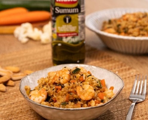 Receta casera de Coliflor estilo chino con gambas