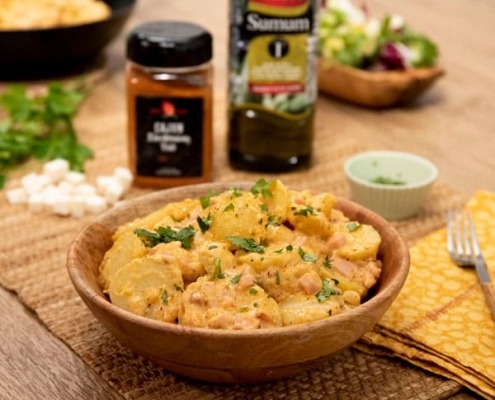 Receta casera de Patatas a la crema con jamón y bacon