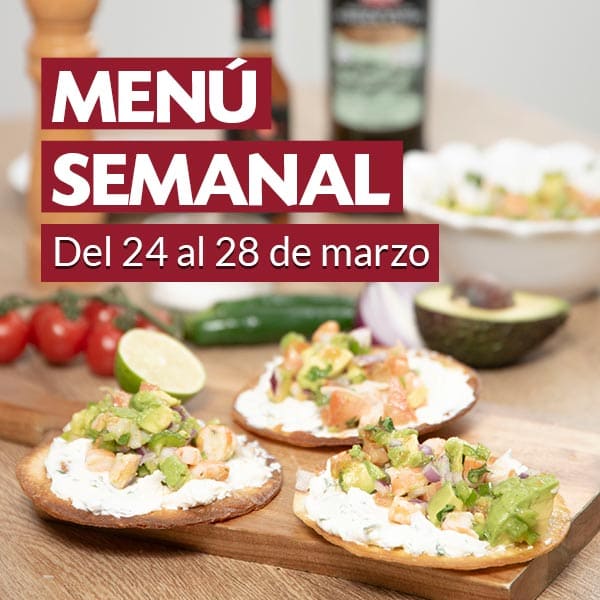 Menú semanal del 24 al 28 de marzo