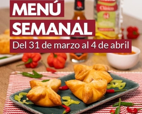 Menú semanal del 31 de marzo al 4 de abril