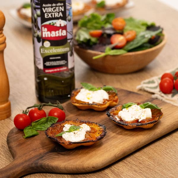Receta casera de tortitas de tomate y burrata